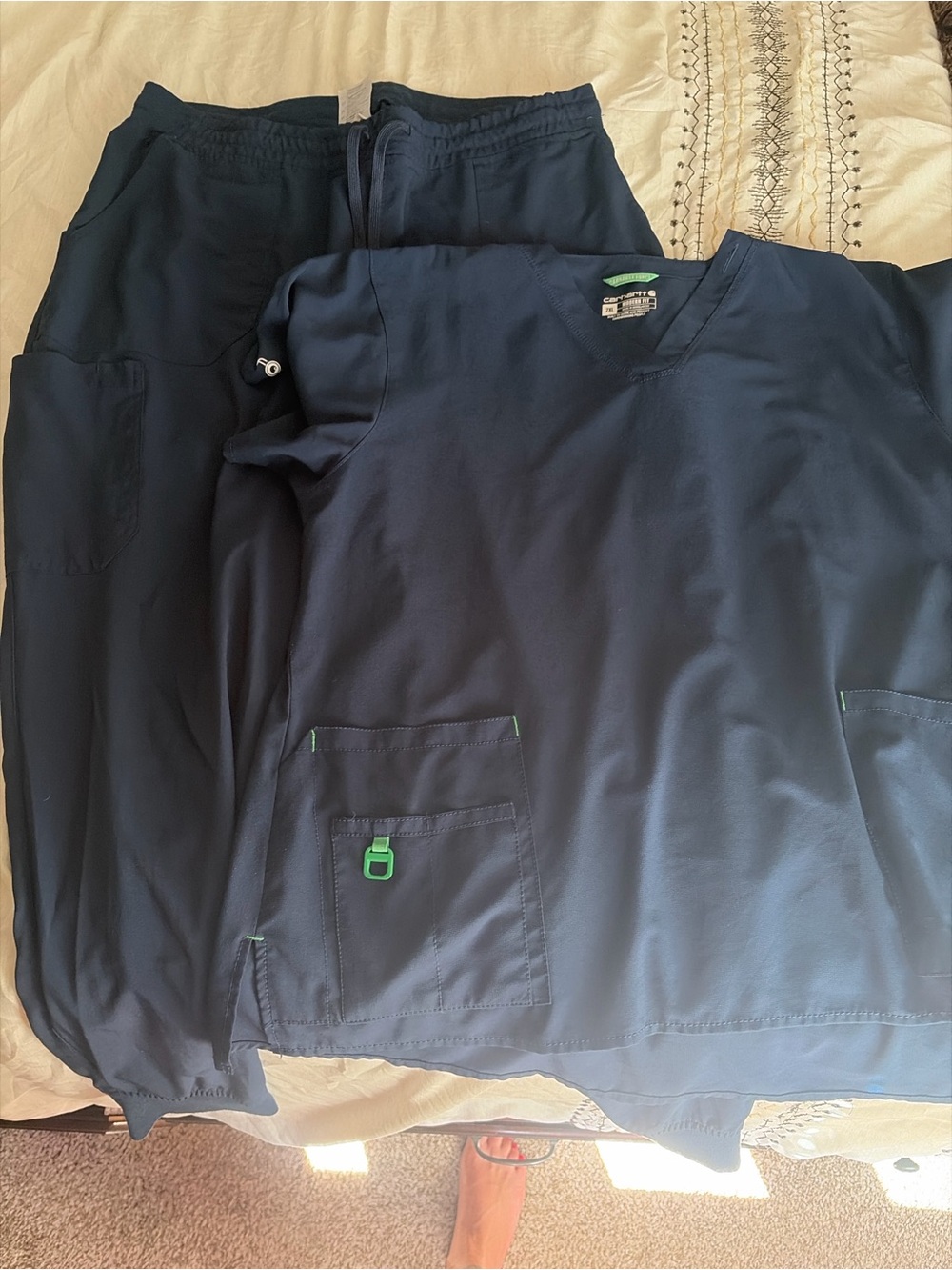 Women’s Carhartt  Navy V-Neck Scrub Top and Pants Set